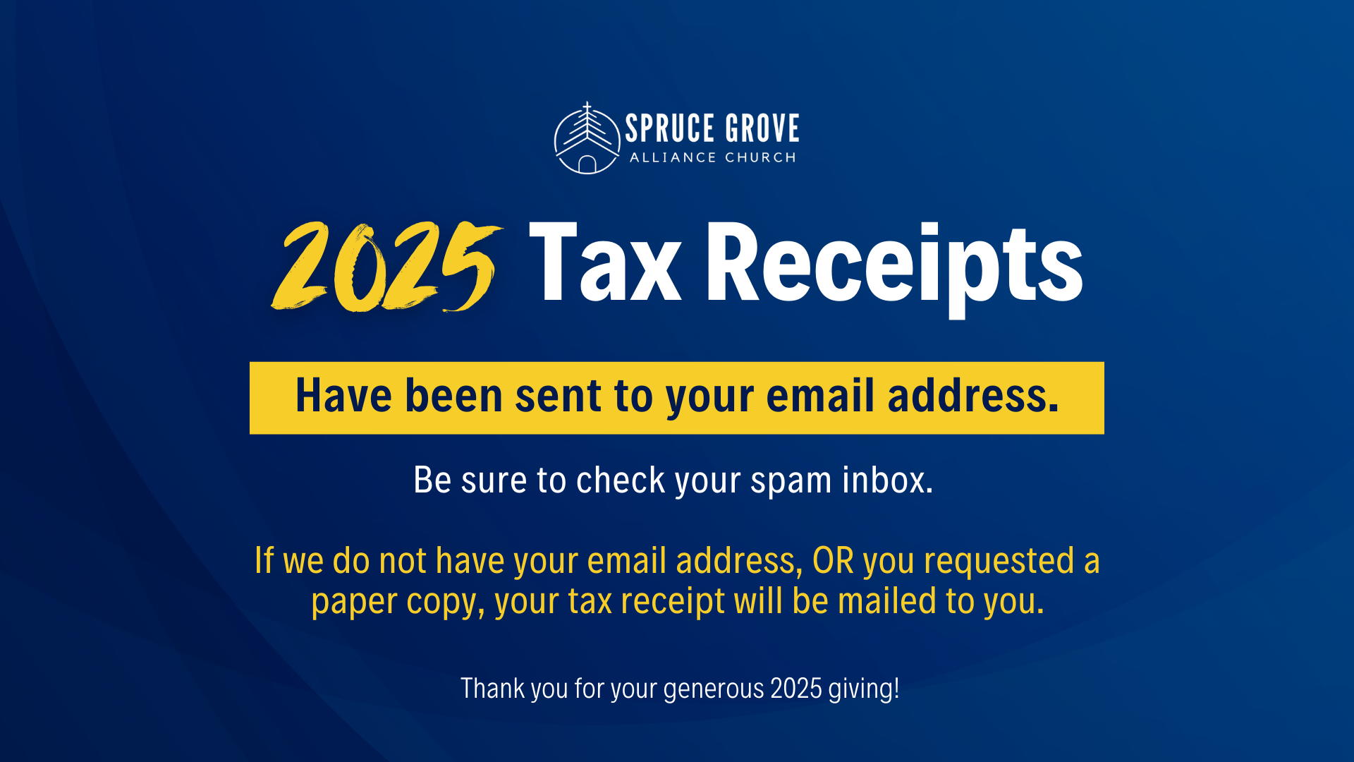 Annual Tax Receipts  Giving Info - Slide