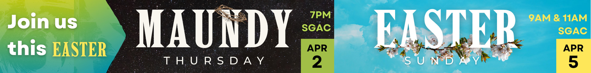 Easter Services 2026 - Header 728x90